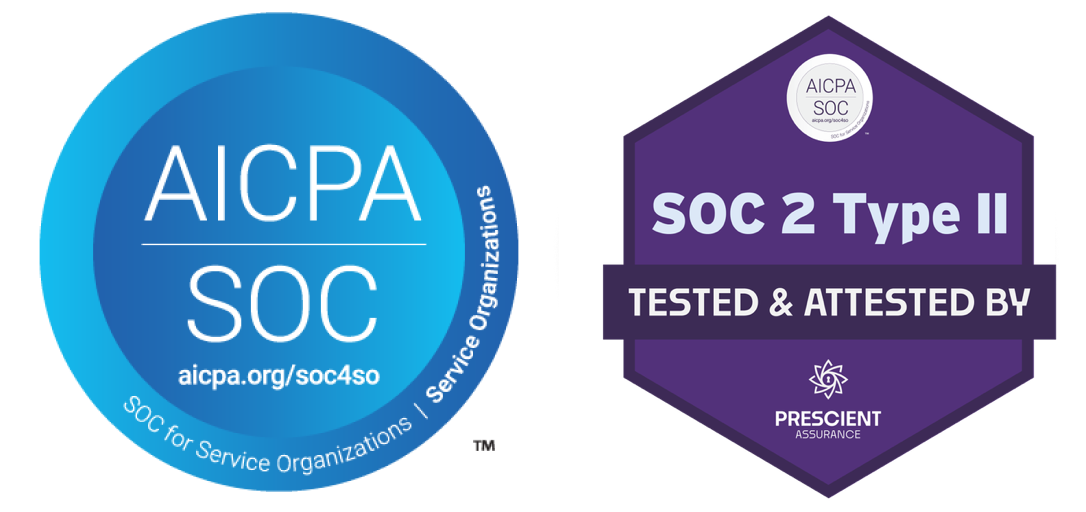 SOC 2 Compliance Badges - AICPA SOC and Prescient SOC 2 Type II